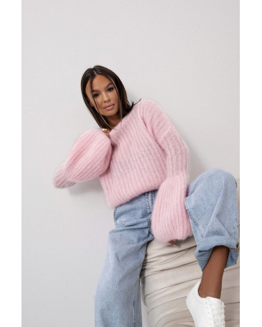 SWETER KID MOHER RÓŻOWY YARN