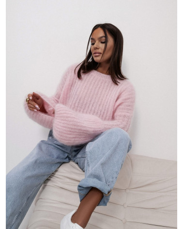 SWETER KID MOHER RÓŻOWY YARN