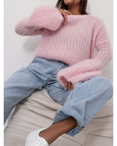 SWETER KID MOHER RÓŻOWY YARN