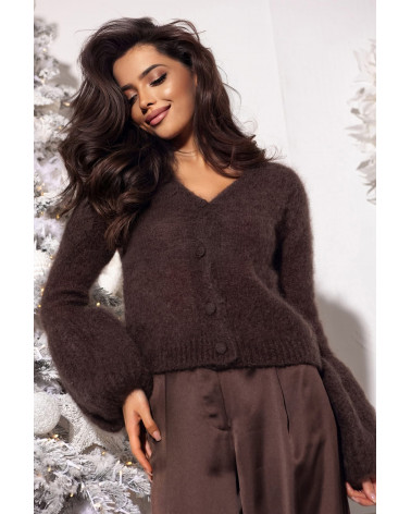 SWETER KID MOHER CZEKOLADOWY YARN