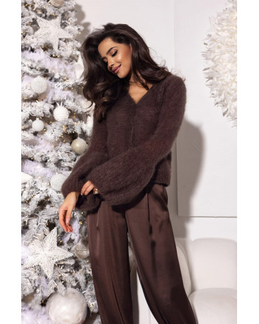 SWETER KID MOHER CZEKOLADOWY YARN