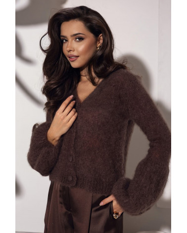 SWETER KID MOHER CZEKOLADOWY YARN