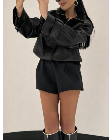 CZARNA RAMONESKA PLECIONA Z EKOSKÓRY LAMILLA