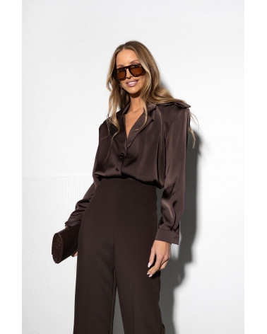 BRĄZOWA KOSZULA Z PAGONAMI BELLUCI