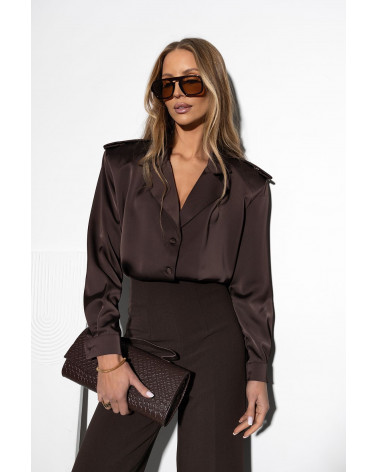 BRĄZOWA KOSZULA Z PAGONAMI BELLUCI