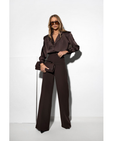 BRĄZOWA KOSZULA Z PAGONAMI BELLUCI