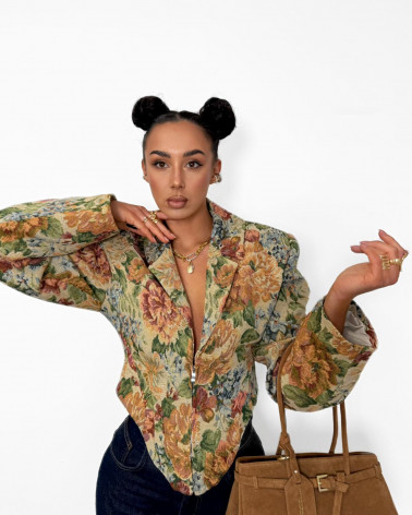 KRÓTKA MARYNARKA ROSALIA LA MILLA Z SUWAKIEM MULTICOLOR NIEBIESKI