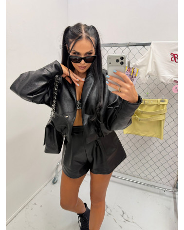 LA MILLA KURTKA TESSA TERENIA Z EKOSKÓRY CZARNA BLACK