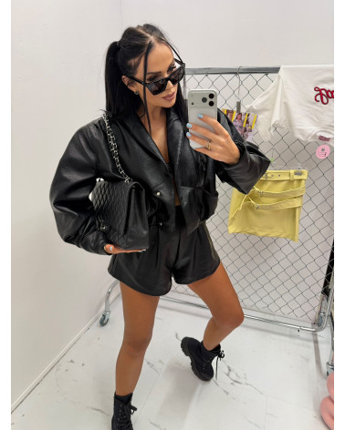 LA MILLA KURTKA TESSA TERENIA Z EKOSKÓRY CZARNA BLACK