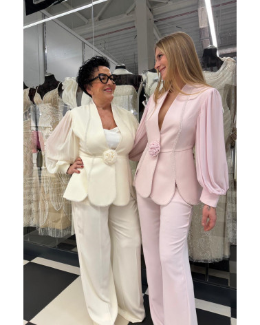 LILIOWY/RÓŻOWY KOMPLET DAMSKI Z RÓŻĄ VINCI