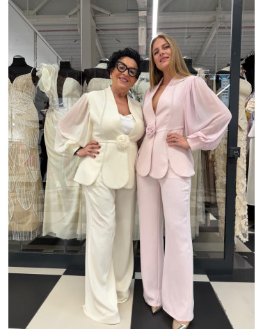 LILIOWY/RÓŻOWY KOMPLET DAMSKI Z RÓŻĄ VINCI