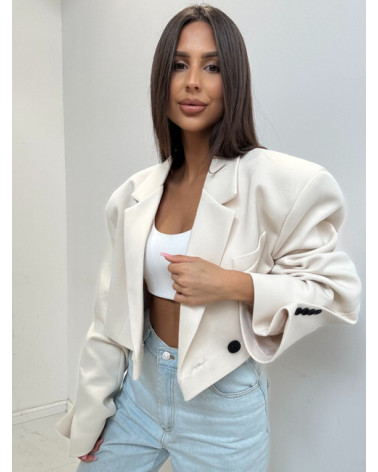 DAMSKA MARYNARKA DENVER EMO WHITE BEIGE JASNY BEŻ