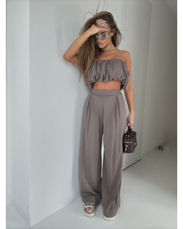 KOMPLET COMO SOHO AGATHA TAUPE TOP+SPODNIE