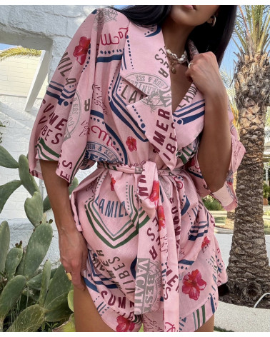 RÓŻOWE KIMONO LA MILLA KIMONO + SPODENKI