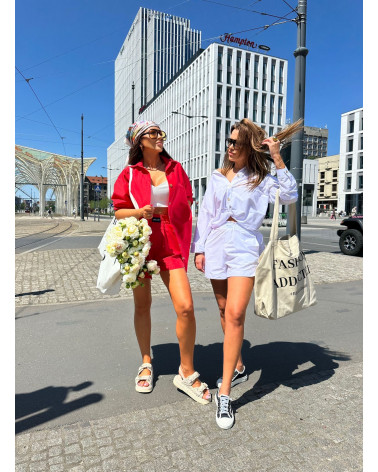 SET IBIZA BELLUCI CZERWONY RED KOSZULA I SPODNEKI
