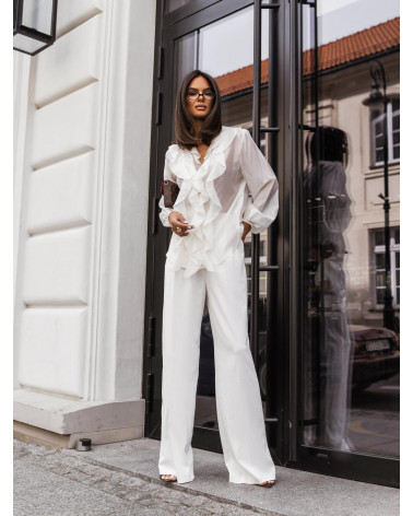ŚMIETANKOWE SPODNIE STREETSTYLE BELLUCI WHITE
